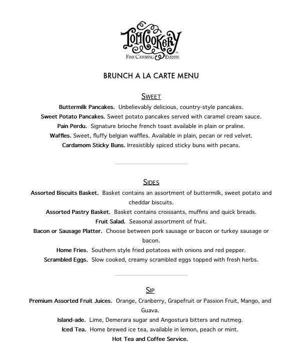 Brunch Buffet Menu 2